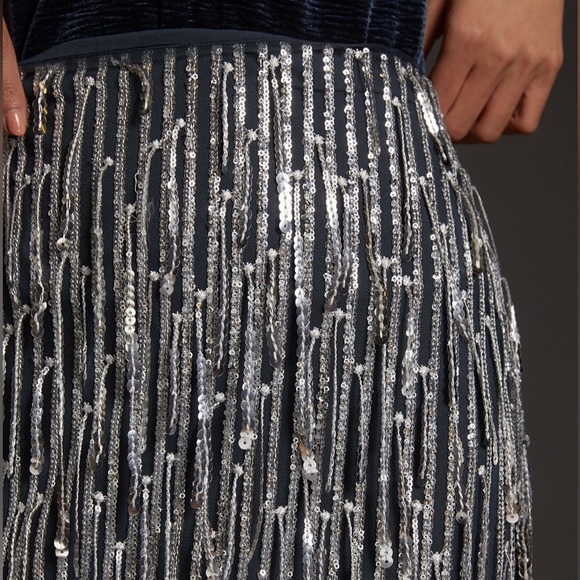 Maeve Sequined Fringe Midi Skirt - size 10 - NWT $180 - Picture 4 of 5